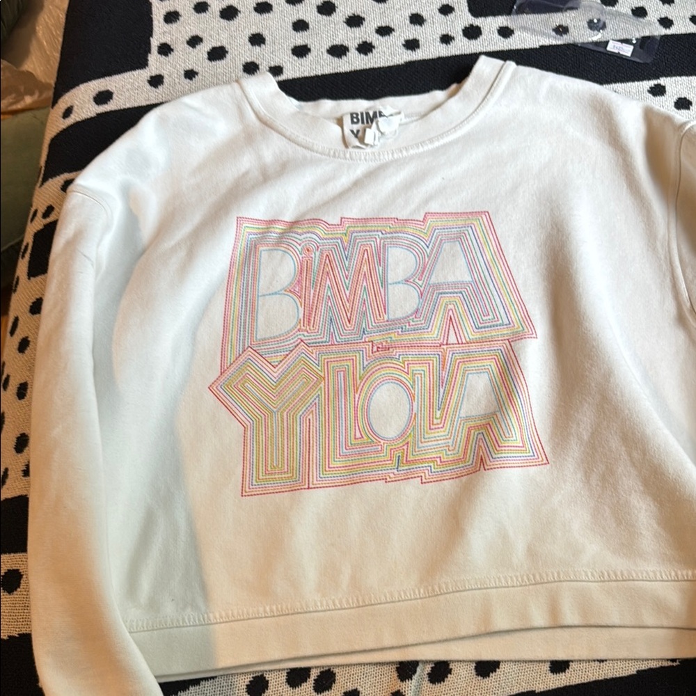 Bimba Y Lola White Sweatshirt with Colorful Logo